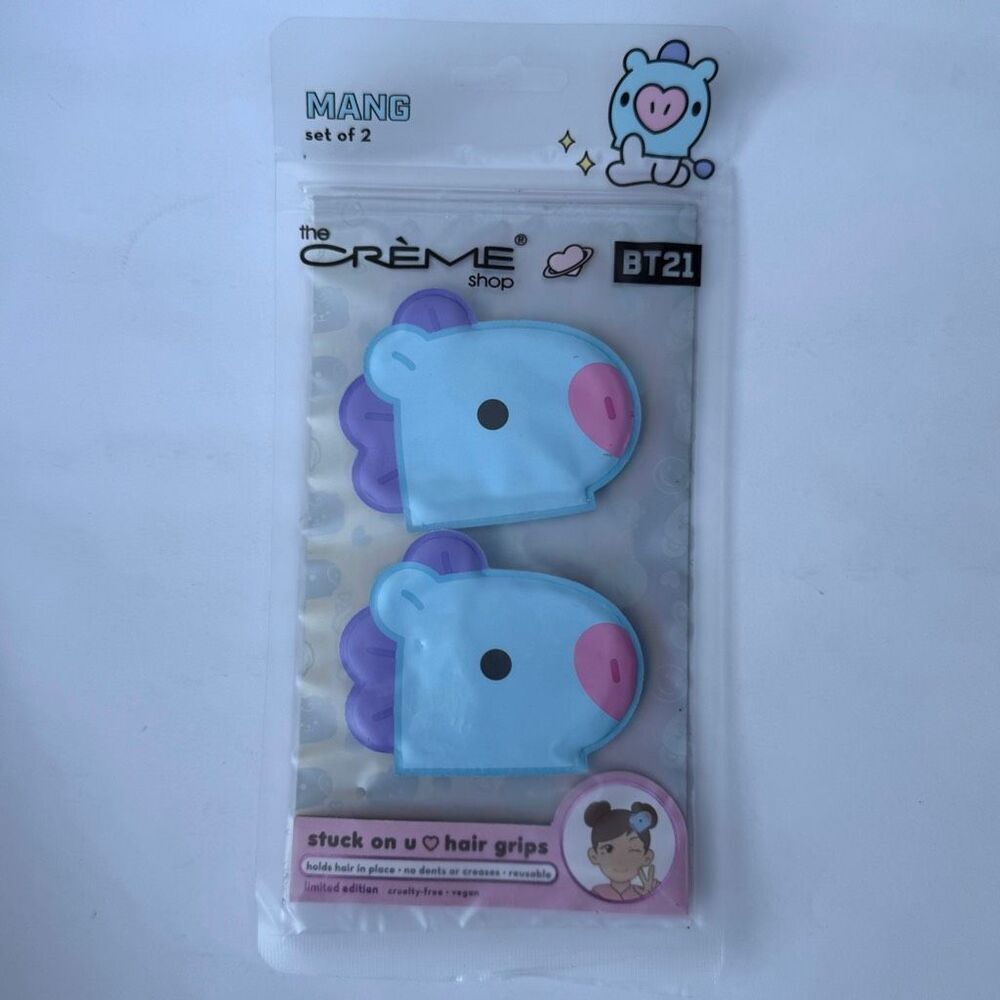 BT21 x The Crème Shop X Baby Hair Grip Clip Set MANG J-Hope Barrette New!‎